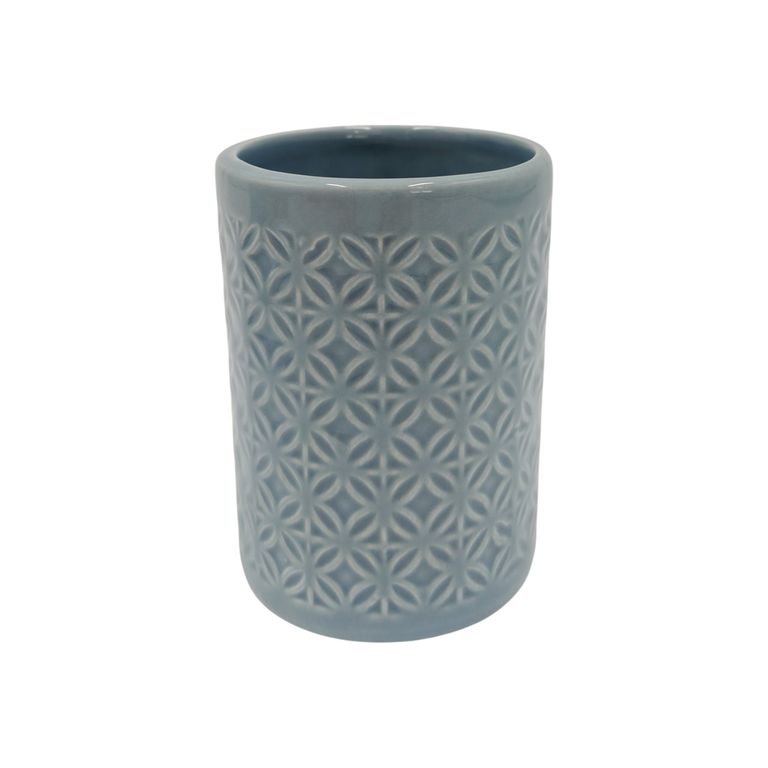 PORTACEPILLOS CERAMICA ROMBOS DENIM