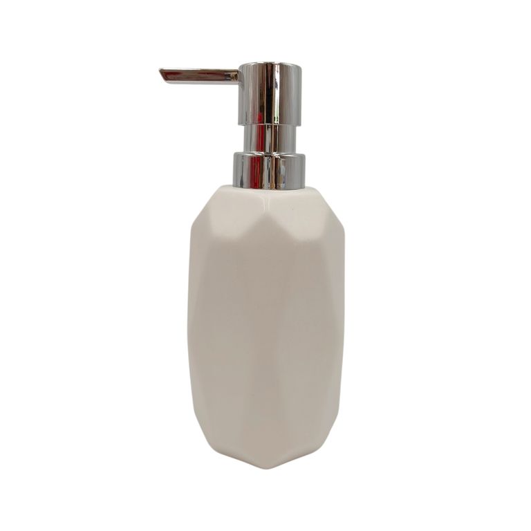 PUMP JABON CERAMICA GEO BLANCO