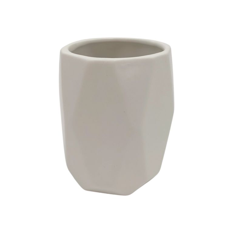 PORTACEPILLOS CERAMICA GEO BLANCO