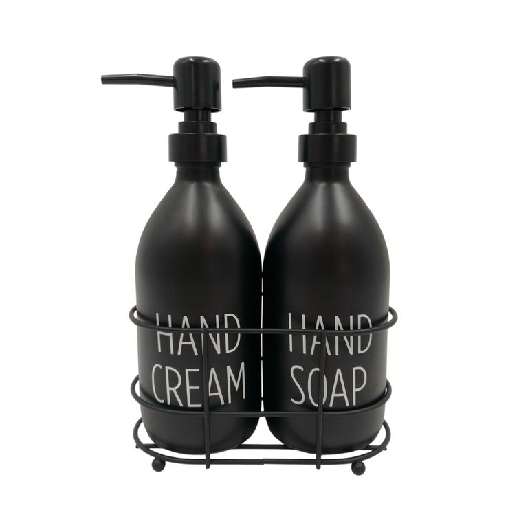 SET X 2 PUMP DE VIDRIO CON CANASTA