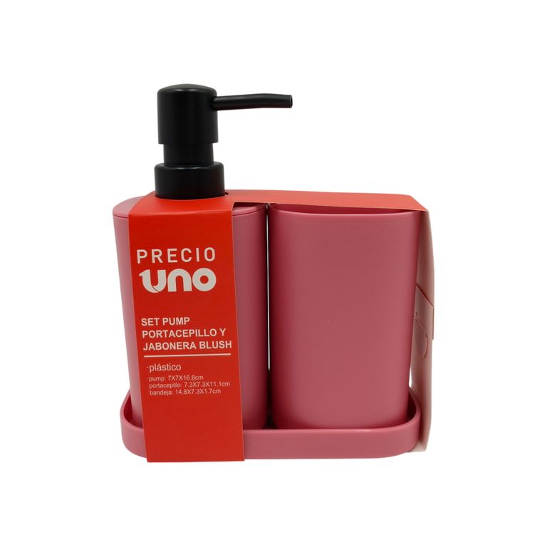 SET PUMP PORTACEPILLO Y JABONERA BLUSH