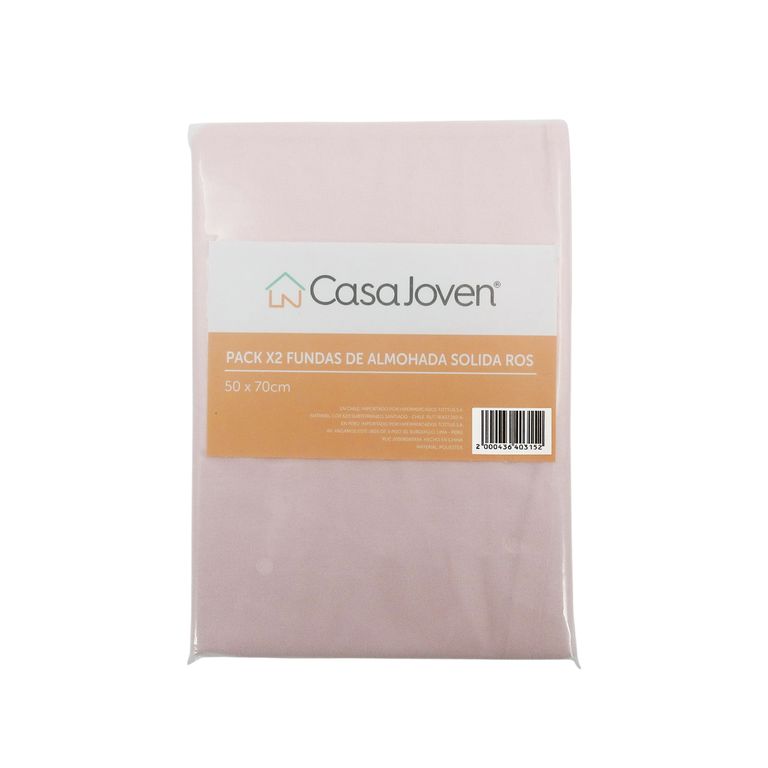 PACK X2 FUNDAS DE ALMOHADA SOLIDA ROS