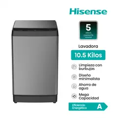 HISENSE - LAVADORA TL 10.5KG WT3K1131UT HISENSE