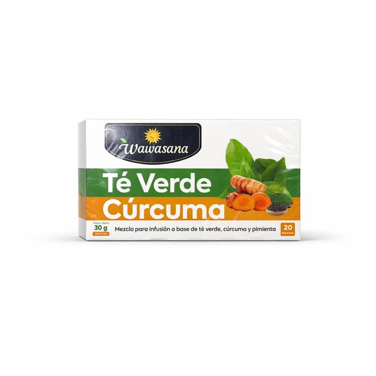 Té Verde Cúrcuma Wawasana Caja 20 Sobres