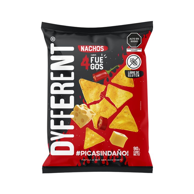 Snack Dyfferent Nachos 4 Fuegos Bolsa 90 g