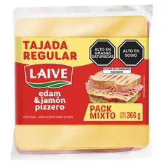 LAIVE - Queso Laive Edam + Jamón Pizzero Pack 366 g