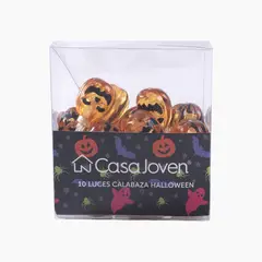 CASA JOVEN - Pack x10 Luces Estilo Calabaza Halloween