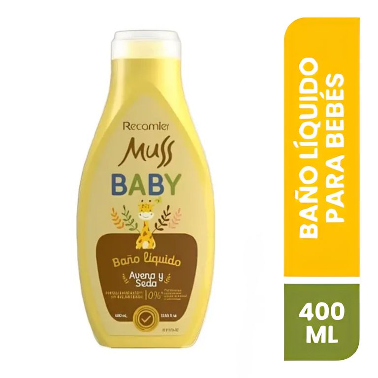 Baño Líquido Muss Baby Avena y Seda Botella 400 mL