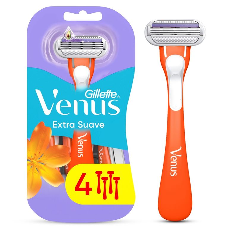 Máquinas de Afeitar Mujer Gillette Venus Extra Suave Empaque 4 Und