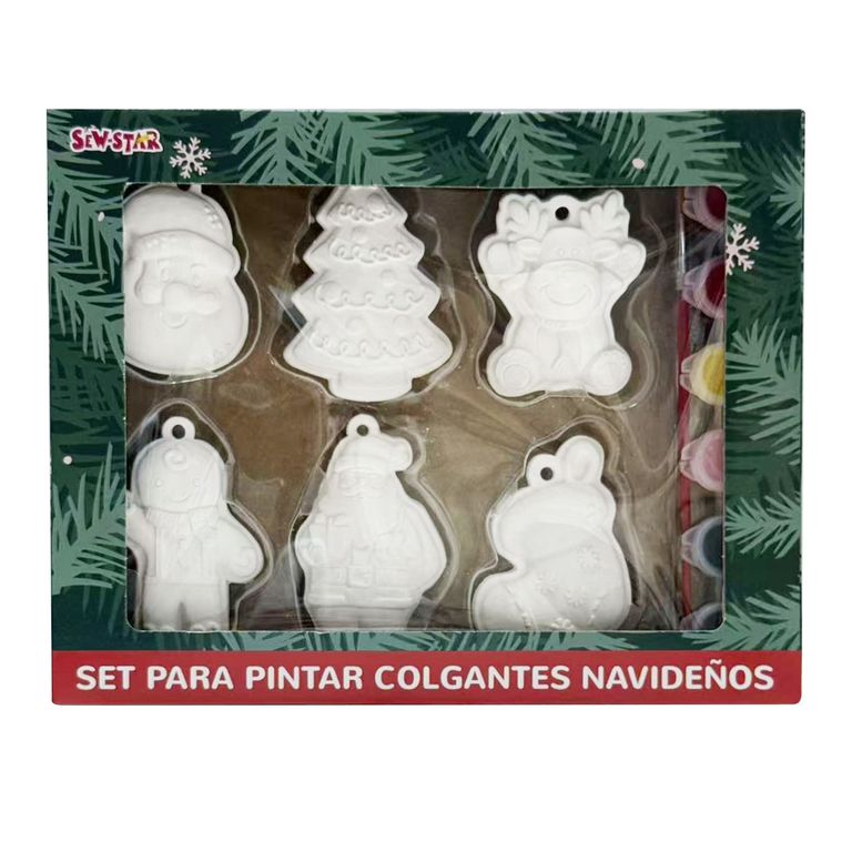 Set Para Pintar Sew Star Colgantes X6 Navidad