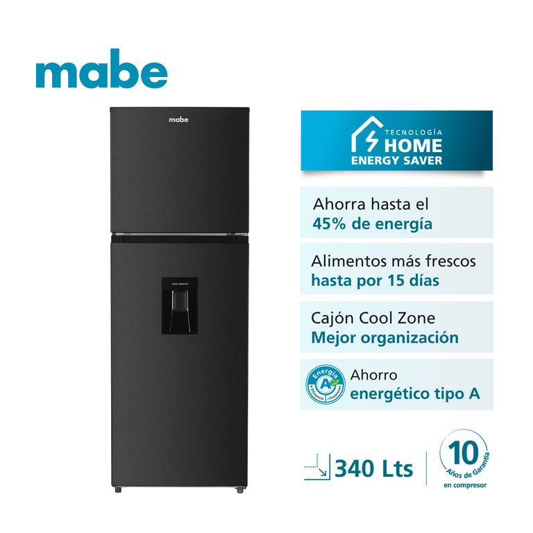 Refrigeradora Mabe Black Steel 340L