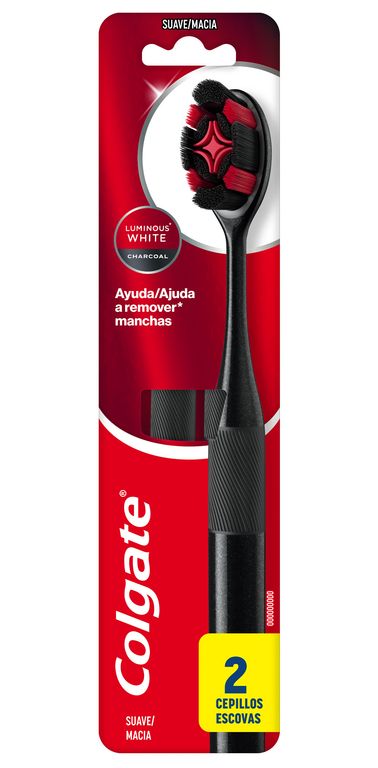 Cepillo Dental Colgate Luminous White Charcoal Empaque 2 Und