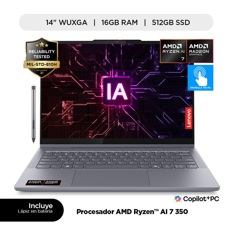 Laptop Lenovo Ip5 2 en 1 R7 Ai 350 16GB 512 SSD