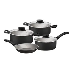 TRAMONTINA - Batería de Cocina Tramontina Linz Negro 7 Piezas