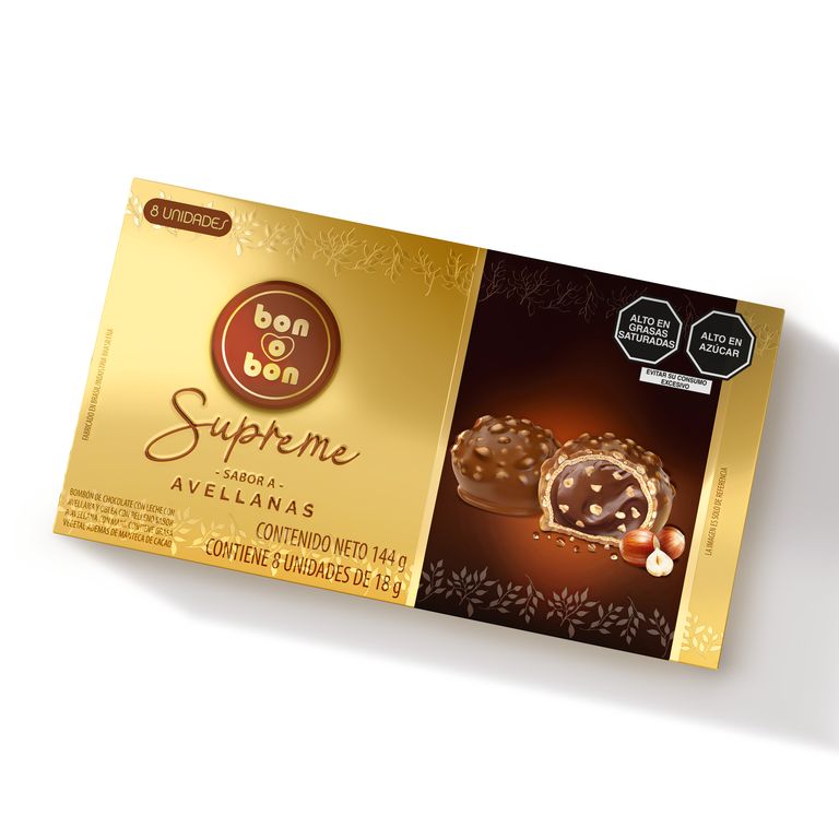 Bombones Bon O Bon Supreme Avellanas Empaque 8 Und