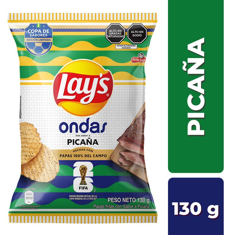 Papas Lays Ondas Picaña Bolsa 130 g