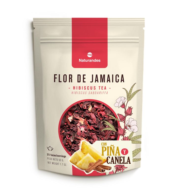 Flor de Jamaica Naturandes Piña y Canela Doypack 50 g