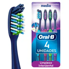 ORAL-B - Cepillo de Dientes Oral-B CrissCross Cerdas Medias Empaque 4 Und