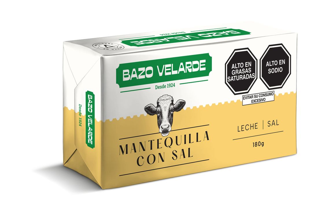 Mantequilla con Sal Bazo Velarde Empaque 180 g