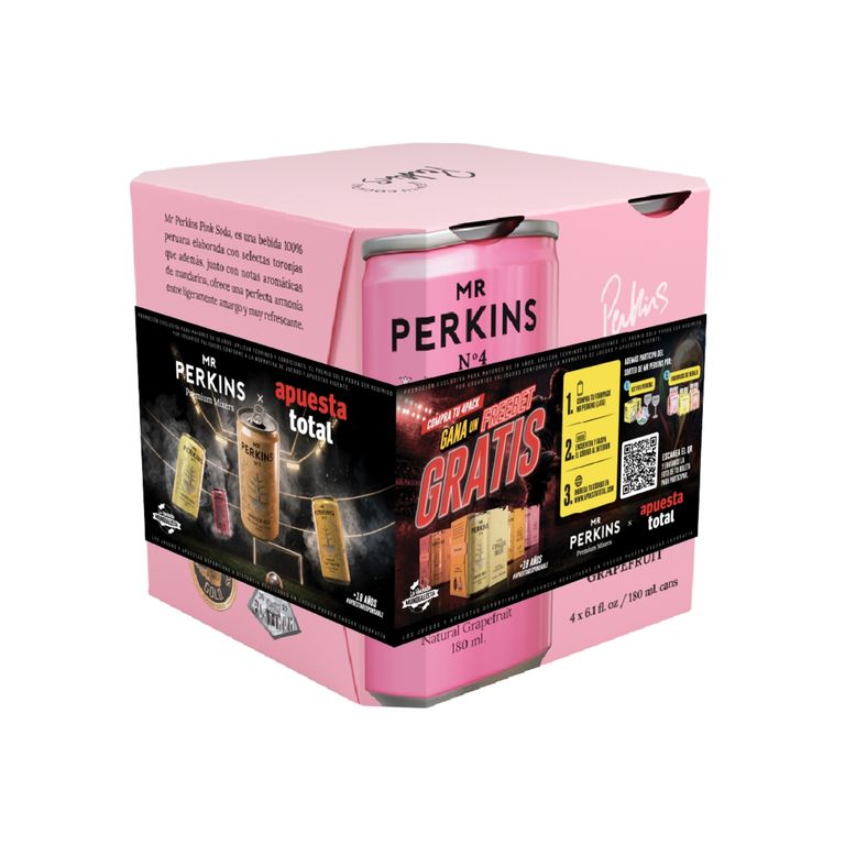 Pink Soda Mr Perkins Pack 4 Latas 180 mL