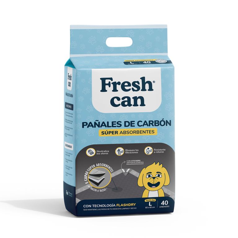 Pañales de Piso Fresh Can Carbón Caja 40 Und