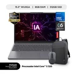 LENOVO - Laptop IA Lenovo Ideapad Slim 3i Intel Core 5 8GB RAM 512GB SSD 15.3" IPS