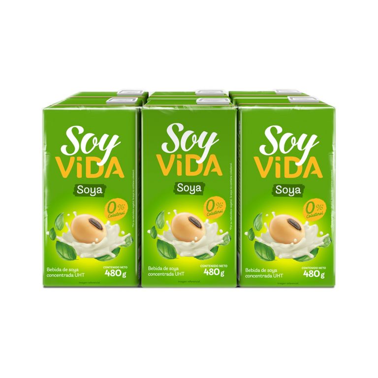 Bebida de Soya Soy Vida Pack 6 Cajas 480 g