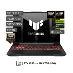 ASUS - Laptop ASUS TUF Gaming A16 R7-170 512G 16G RTX4050 6G
