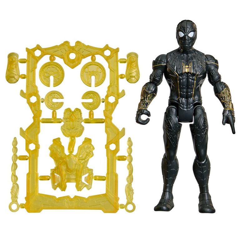 Figura de Acción Spiderman ActionVerse Lejos de Casa Traje Negro y Dorado Spiderman