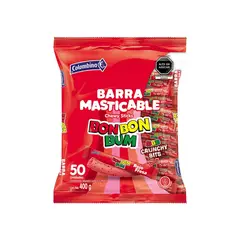 BON BON BUM - Barra Masticable Bon Bon Bum Fresa Bolsa 50 Und