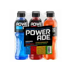 POWERADE - Bebida Powerade Mora + Multifrutas + Maracuyá + Manzana Verde Sixpack Botella 600 mL