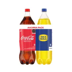 INCA KOLA - Pack Bebida Gaseosa Inca Kola 2.25 L + Coca Cola 2.25 L