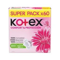 KOTEX - Toalla Higiénica Kotex Comfort & Protección Empaque 60 Und