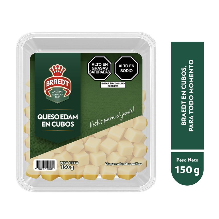 Queso Edam Cubos Braedt Empaque 150 g