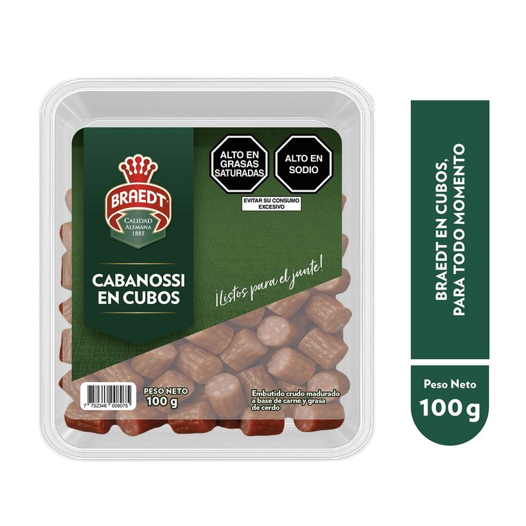 Cabanossi Cubos Braedt Empaque 100 g
