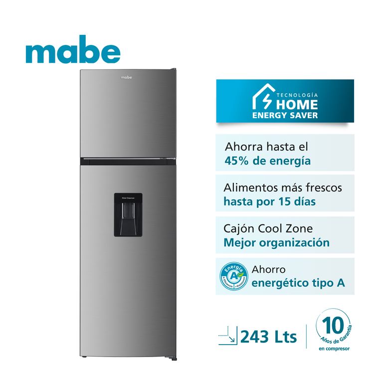 Refrigeradora Mabe 243L Inox Rmn245Paprx0