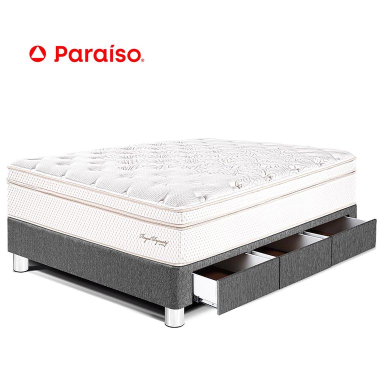 Cama Con Cajones Royal Dynasty 1.5 Plazas Gris