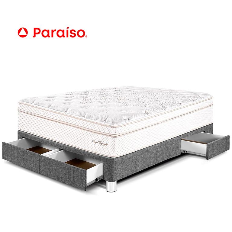 Cama Con Cajones Royal Dynasty 2 Plazas Gris