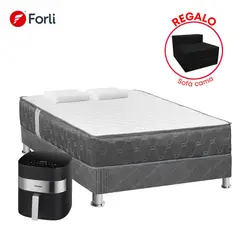 FORLI - Combo Cama Americana Acqua 2 Plazas + Freidora de Aire Digital 5.5 L