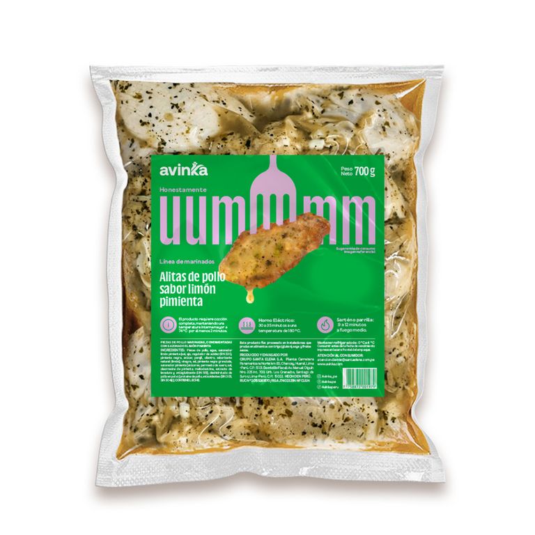 Alitas Limón Pimienta Avinka x 700 g