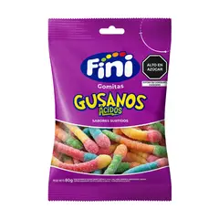 FINI - Gomitas Gusanos Ácidos Fini Bolsa 80 g