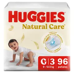 HUGGIES - Pañales Huggies Natural Care Talla 3/G Empaque 96 Und