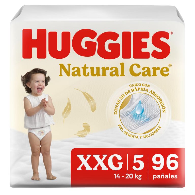 Pañales Huggies Natural Care Talla XXG Empaque 96 Und