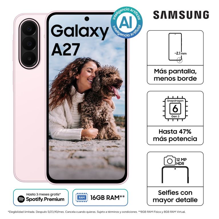 Celular Galaxy A27 5G 256Gb Pink