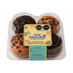 DON PAULINO - Muffinchips Sabor Chocolate y Vainilla 4 Und