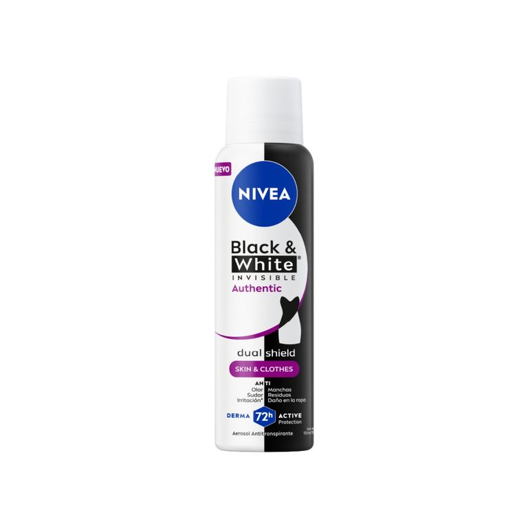Desodorante Aerosol Nivea Black & White Authentic Envase 150 mL