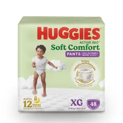HUGGIES - Pañales Huggies Active Sec Soft Comfort Talla XG Empaque 48 Und