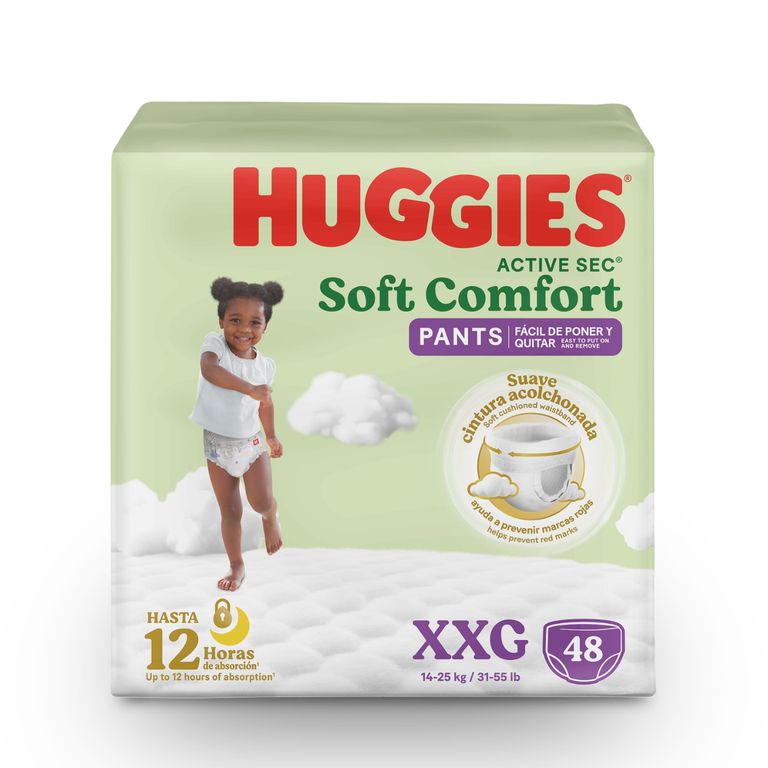 Pañales Huggies Active Sec Soft Comfort Talla XXG Empaque 48 Und