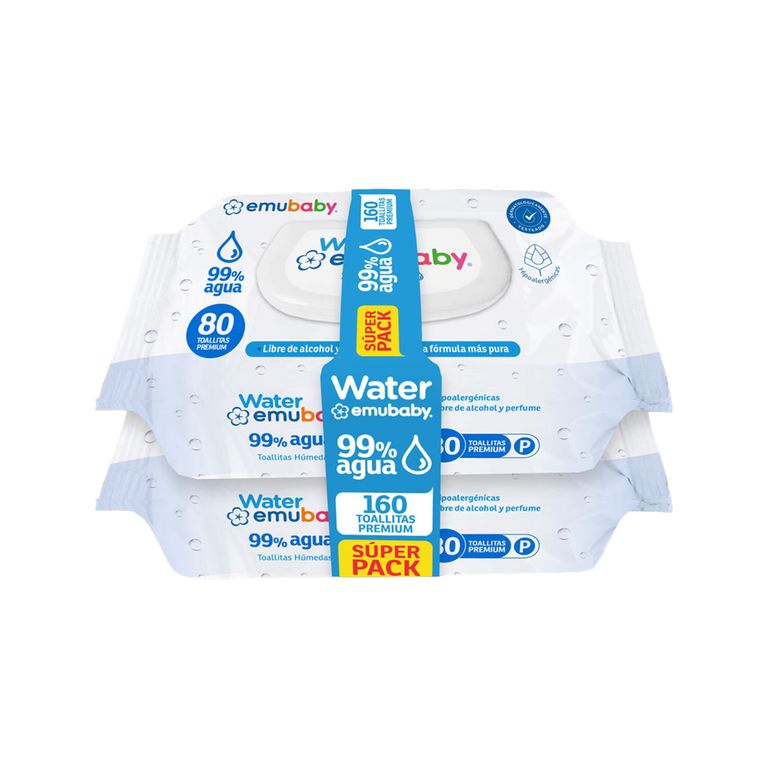 Toallitas Húmedas Emubaby Water Empaque 160 Und