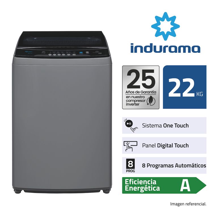 LAVADORA INVERTER 22 LITROS COLOR GRIS